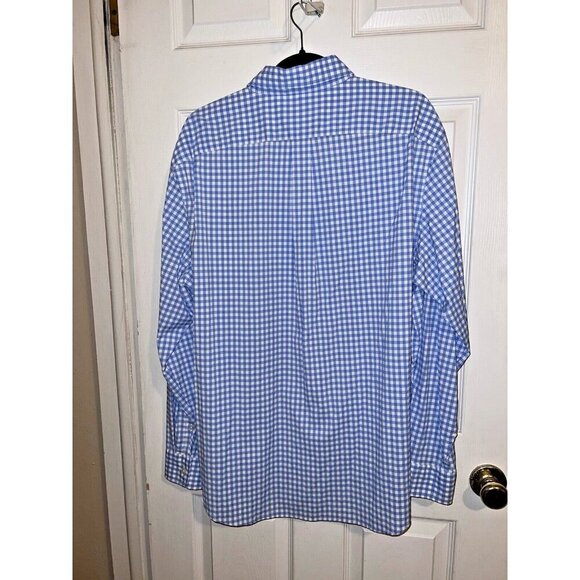 VINEYARD VINES Performance Classic Fit Whale Shirt Mens Blue Bay Gingham Sz XL - Picture 7 of 9